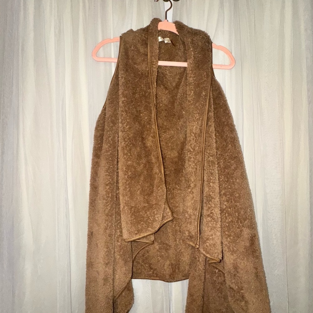 🧾Tan Teddy Jacket Vest